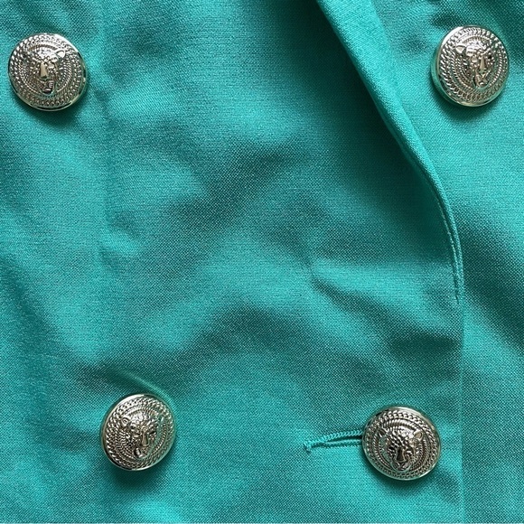 River Island Blazer Double Breasted Gold Button Green Plus Size 14 - Picture 8 of 14